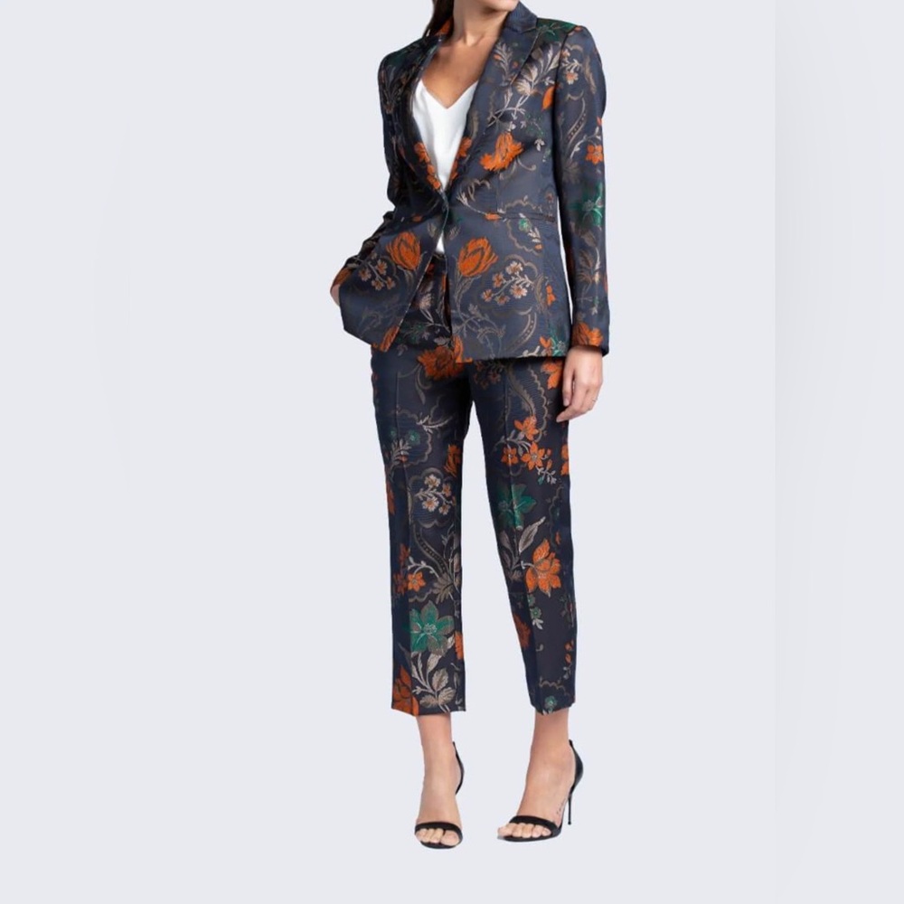Dressy Brocade Floral Suit